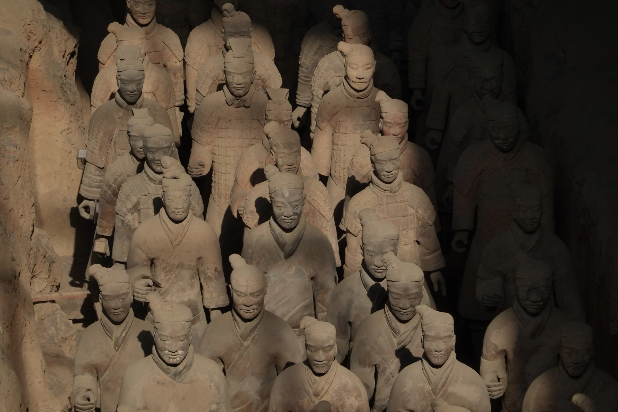 The Terracotta Warriors of Xi'an arranged in battle formation